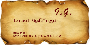 Izrael Györgyi névjegykártya